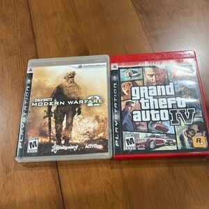 TWO Playstation 3 Games - Grand Theft Auto IV and Call of Duty modern warfare 2​
